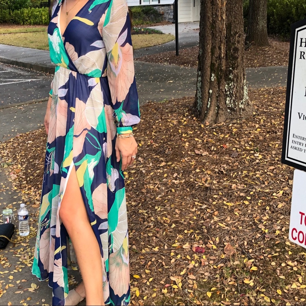 Long sleeve floral maxi dress